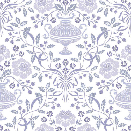 Ribbon Damask Winter Carta da parati damascata