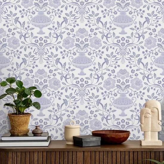Band Damast Winter Damask Tapete