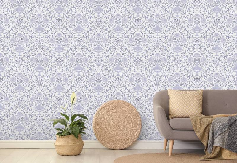 Ribbon Damask Winter Fondo de pantalla de damasco
