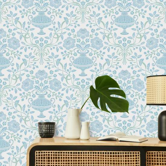 Ribbon Damask City Farbband-Tapete