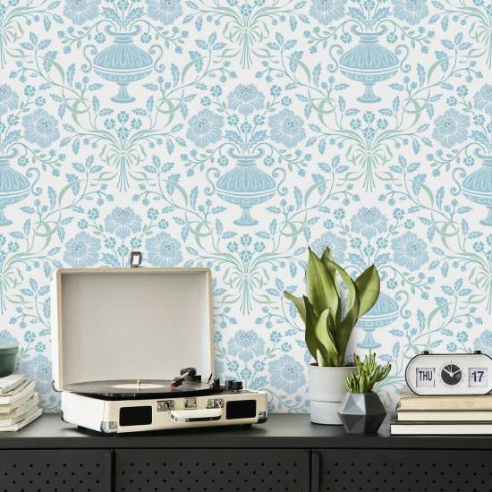 Ribbon Damask City Papel de parede de fita