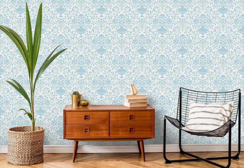 Ribbon Damask City Farbband-Tapete