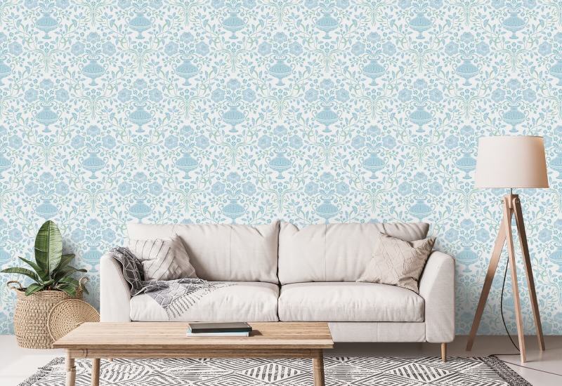 Ribbon Damask City Ribbon Wallpaper