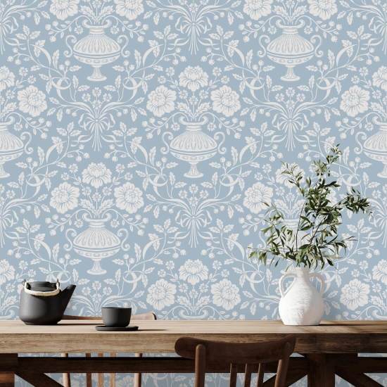 Nauha Damask Aqua Damask Taustakuva