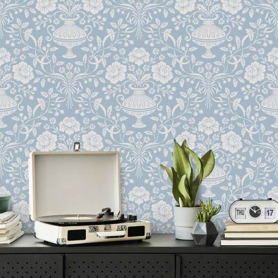 Bånd Damask Aqua Damask Baggrund