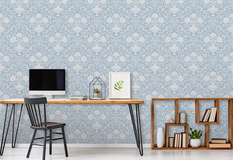 Ruban Damask Aqua Papier peint Damask