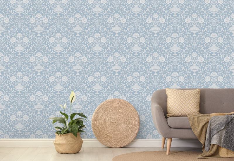 Band Damask Aqua Damask Bakgrund