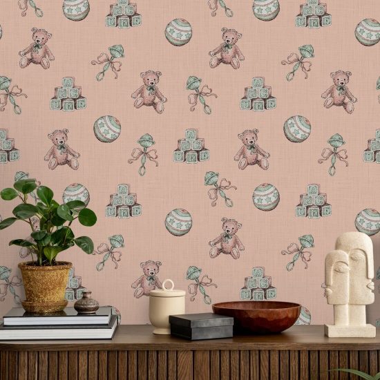 Giocattoli vintage Blossom Carta da parati per bambini