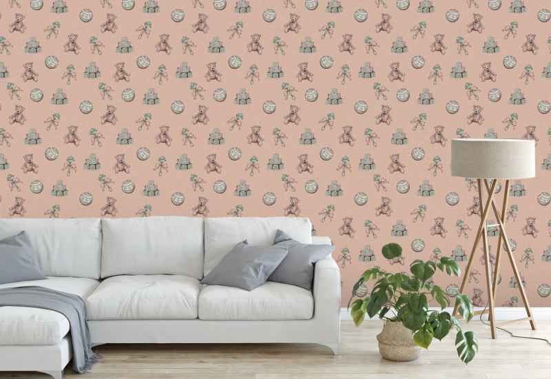 Vintage speelgoed Blossom Behang voor baby's