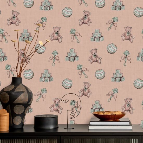 Vintage speelgoed Blossom Behang voor baby's
