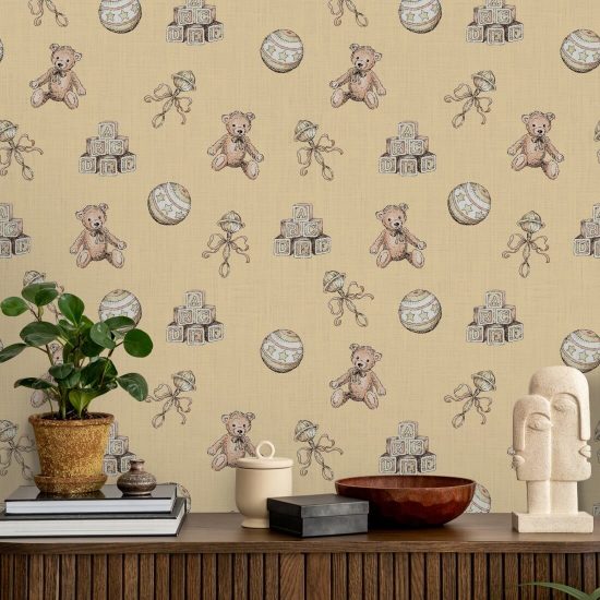 Vintage Leker Beige Barnehage Bakgrunn