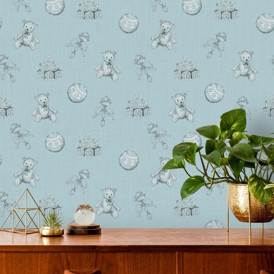 Vintage Toys Blue Baby Wallpaper