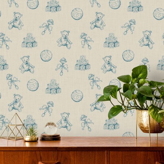 Vintage Toys Pencil Nursery Wallpaper