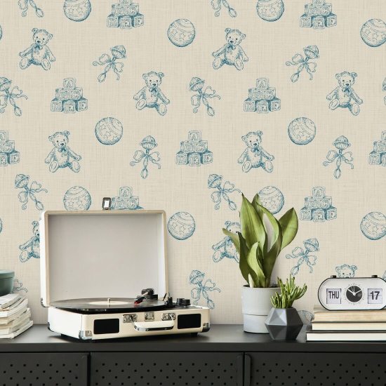 Vintage Toys Roze Kinderkamerbehang