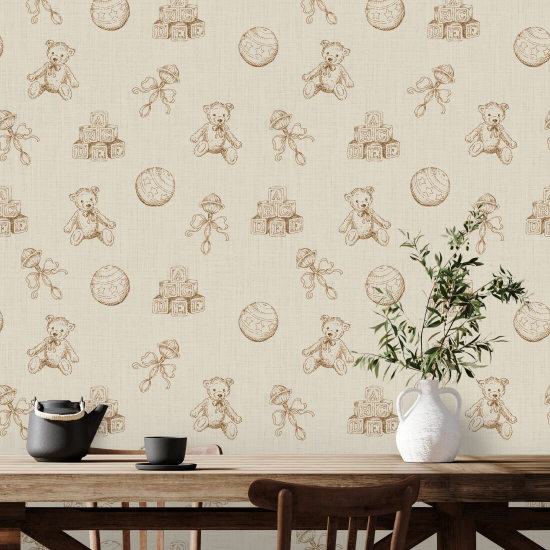 Vintage Toys Sepia Baby Wallpaper