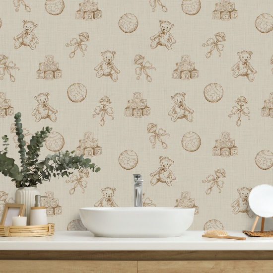 Vintage Toys Sepia Baby Wallpaper