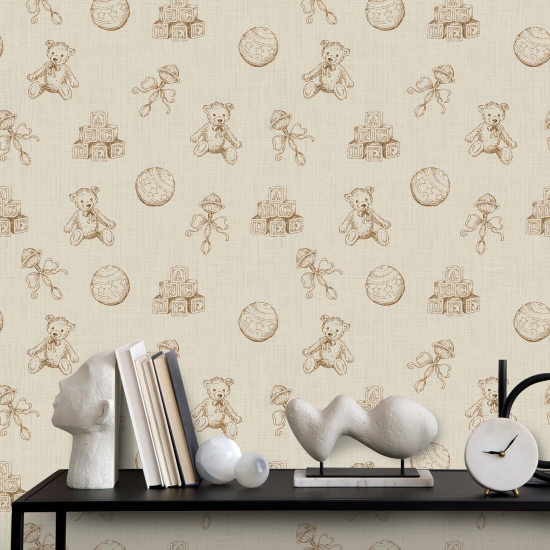 Vintage speelgoed Sepia Behang voor baby's