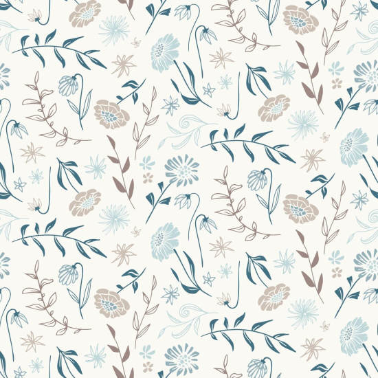 Invierno de crisantemos en todo el mundo Papel pintado floral