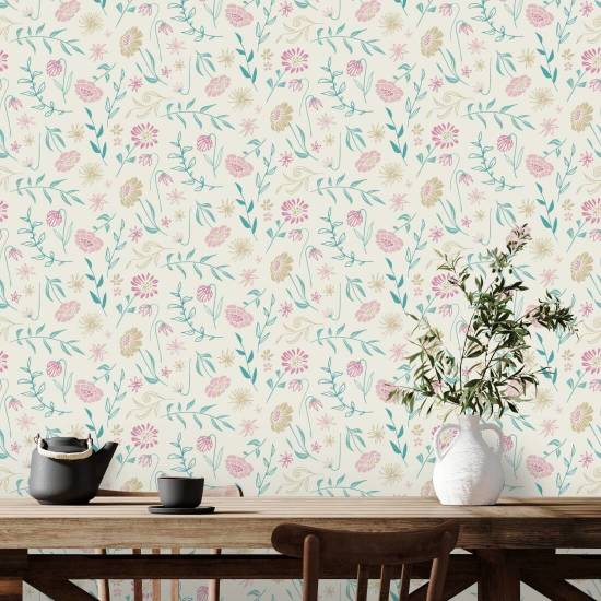 Overal in Chrysanthemum Spring Chrysanthemum-behang