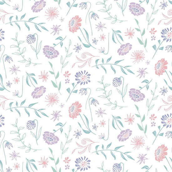 Allover Chrysanthemum Summer Carta da parati floreale