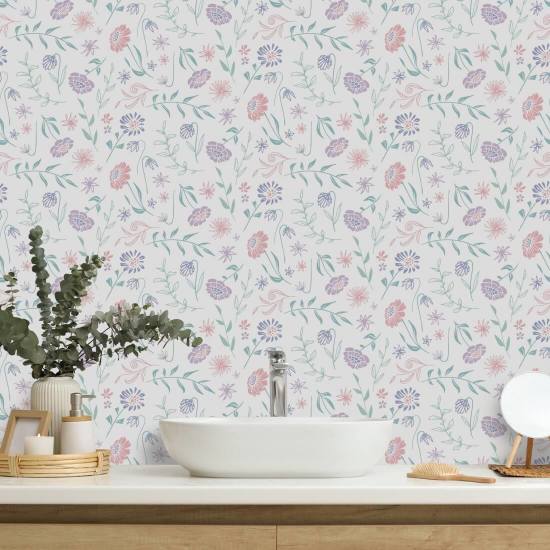 Allover Chrysanthemum Summer Floral Wallpaper