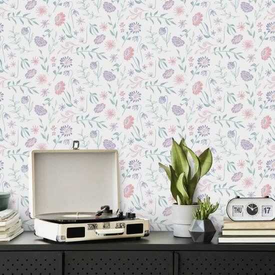 Todo o verão de crisântemo Papel de parede floral