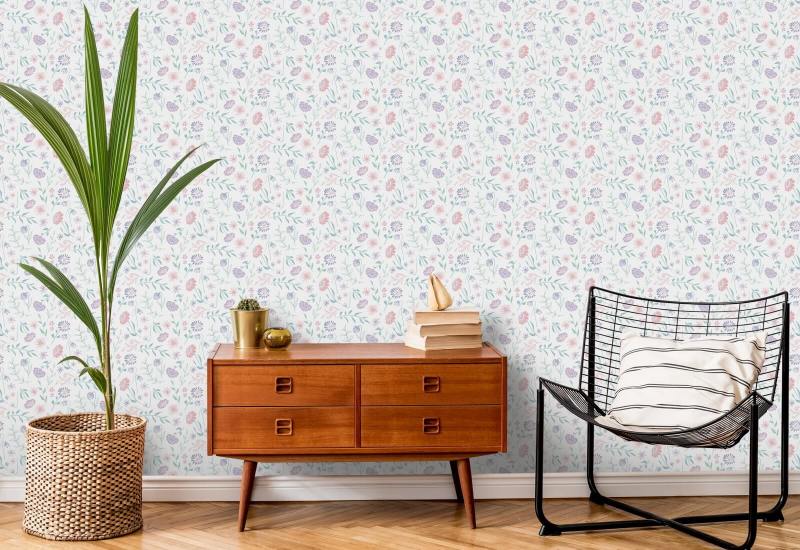 Overal in de zomer van Chrysanthemum Bloemenbehang