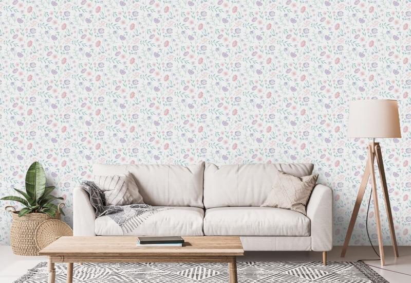 Overal in de zomer van Chrysanthemum Bloemenbehang