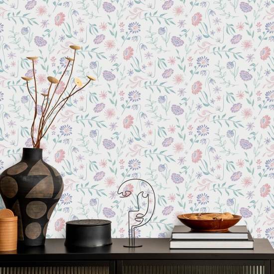 Allover Chrysanthemum Summer Floral Wallpaper