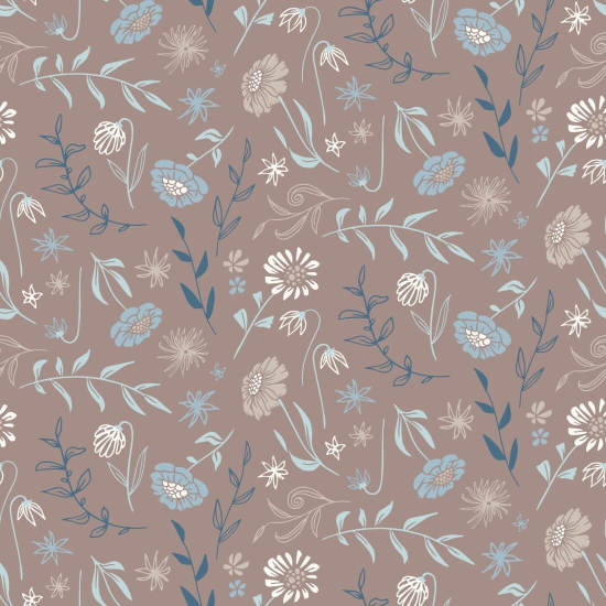 Allover Chrysantheme Herbst Blumentapete