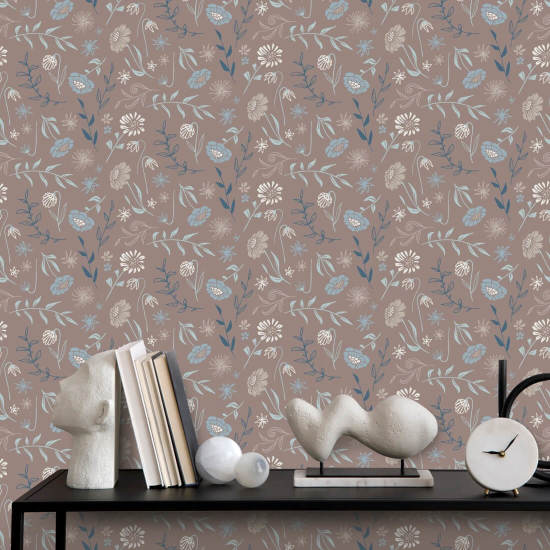 Allover Chrysanthemum Autumn Floral Wallpaper