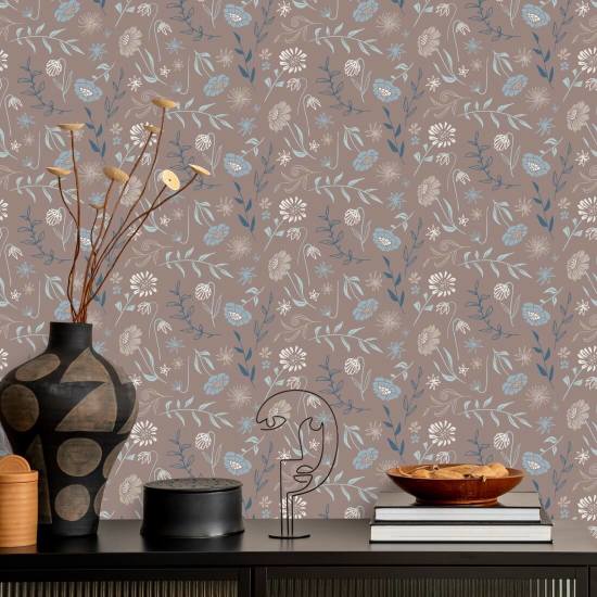 Chrysanthème d'automne sur toute la surface Papier peint floral