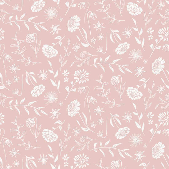 Rosa crisantemo Allover Papel pintado floral