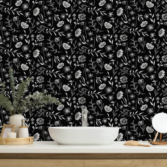 Allover Chrysanthemum Midnight Kukka taustakuva