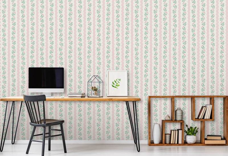 Berry Sprig Blossom Botanical Wallpaper