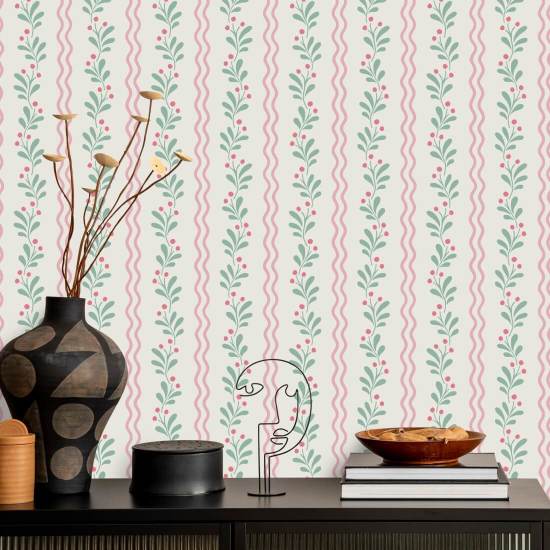 Berry Sprig Blossom Botanical Wallpaper