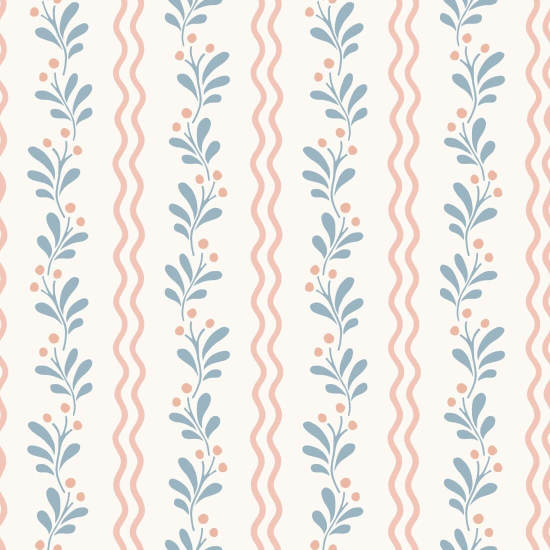 Flor de primavera de bayas Papel pintado floral