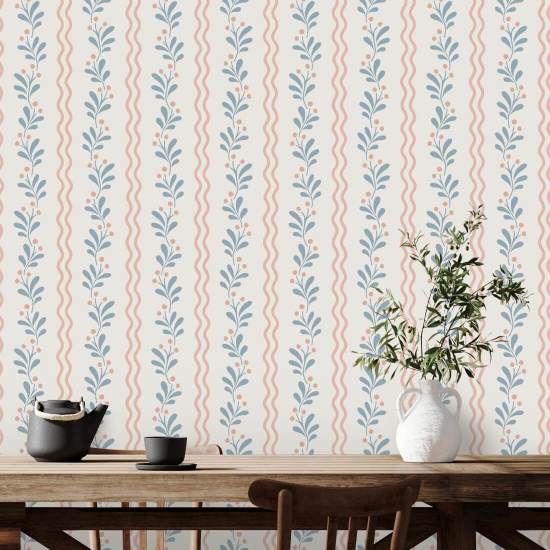 Floraison printanière de baies Papier peint floral