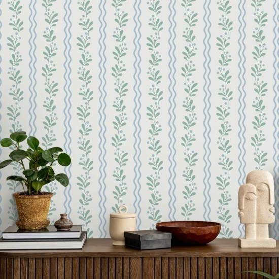 Boomgaard met bessentakjes Bloemenbehang
