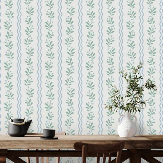 Berry Sprig Orchard Floral Wallpaper