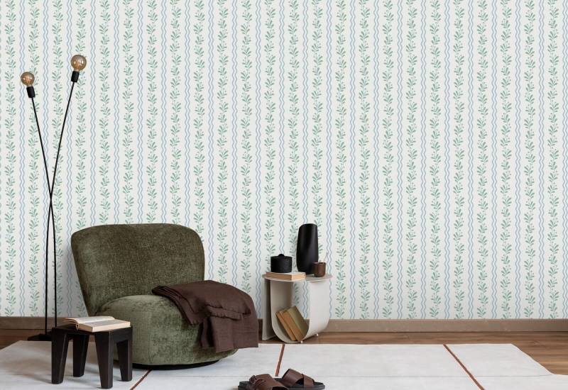 Boomgaard met bessentakjes Bloemenbehang