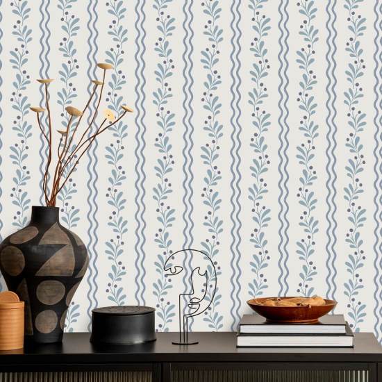 Berry Sprig Thicket Botanical Wallpaper