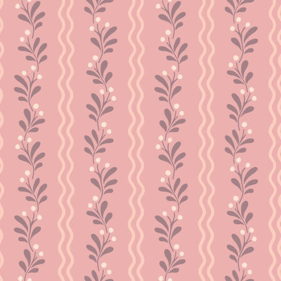 Berry Sprig Meadow Floral Wallpaper