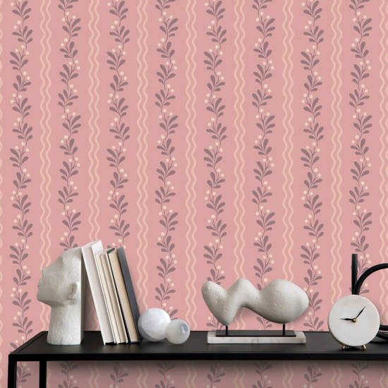 Berry Sprig Meadow Floral Wallpaper