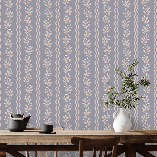 Radica Berry Sprig Carta da parati botanica