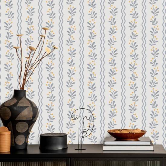 Madera silvestre de Berry Spring Papel pintado floral