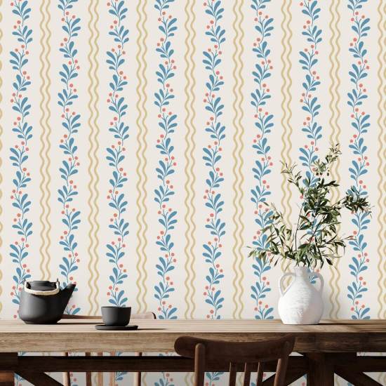 Seto Berry Spring Papel pintado floral