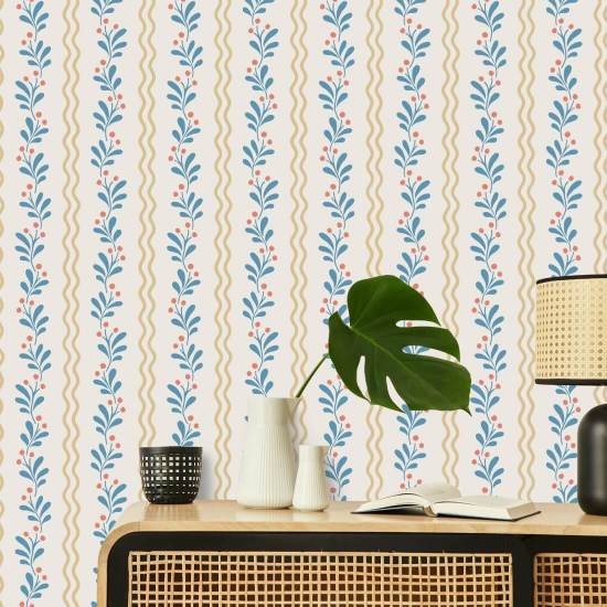 Bessen, takjes, heg Bloemenbehang