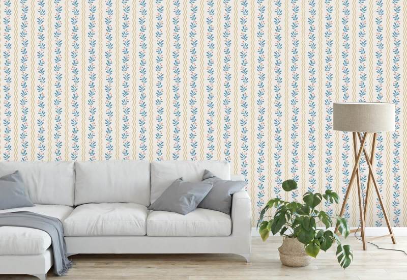 Berry Sprig Hedgerow Floral Wallpaper