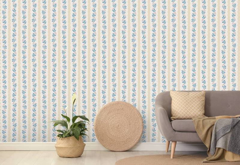 Bessen, takjes, heg Bloemenbehang